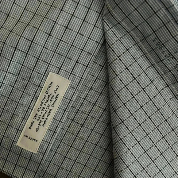 [17.5-17.75]Brooks Brothers Classic Fit  Blue Check Pattern Cotton Dress Shirt - Picture 5 of 8